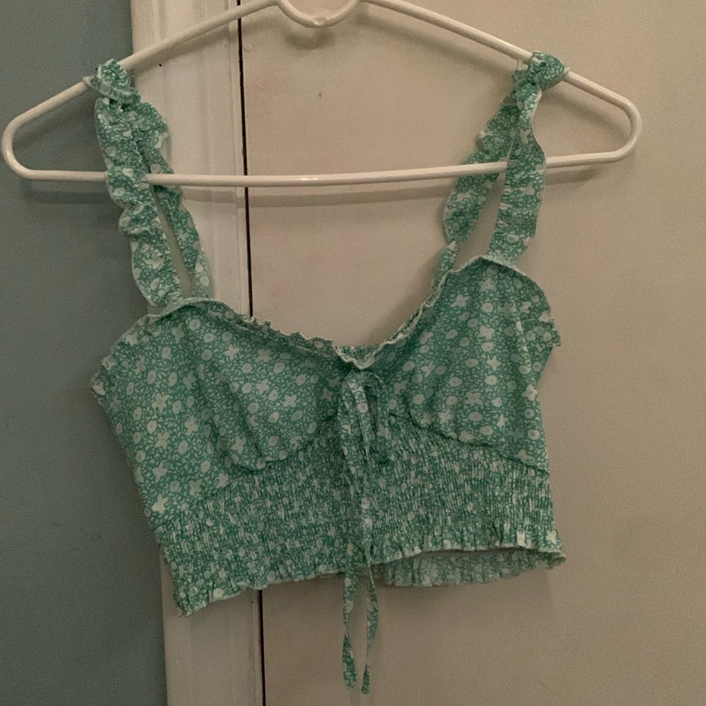 ZAFUL green floral top